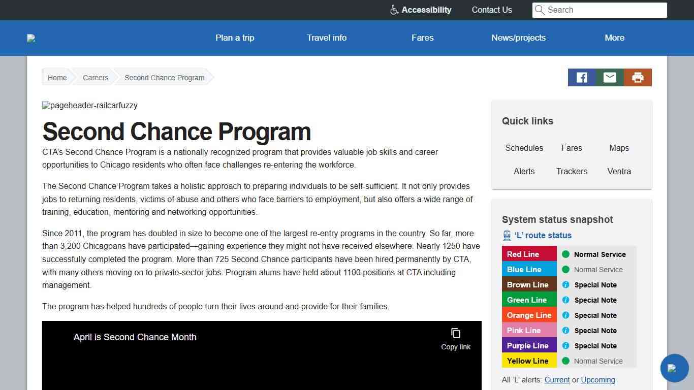 CTA Second Chance Program - CTA